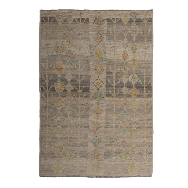Zameen Patterned Transitional Wool Rug - 4'1" x 5'9"