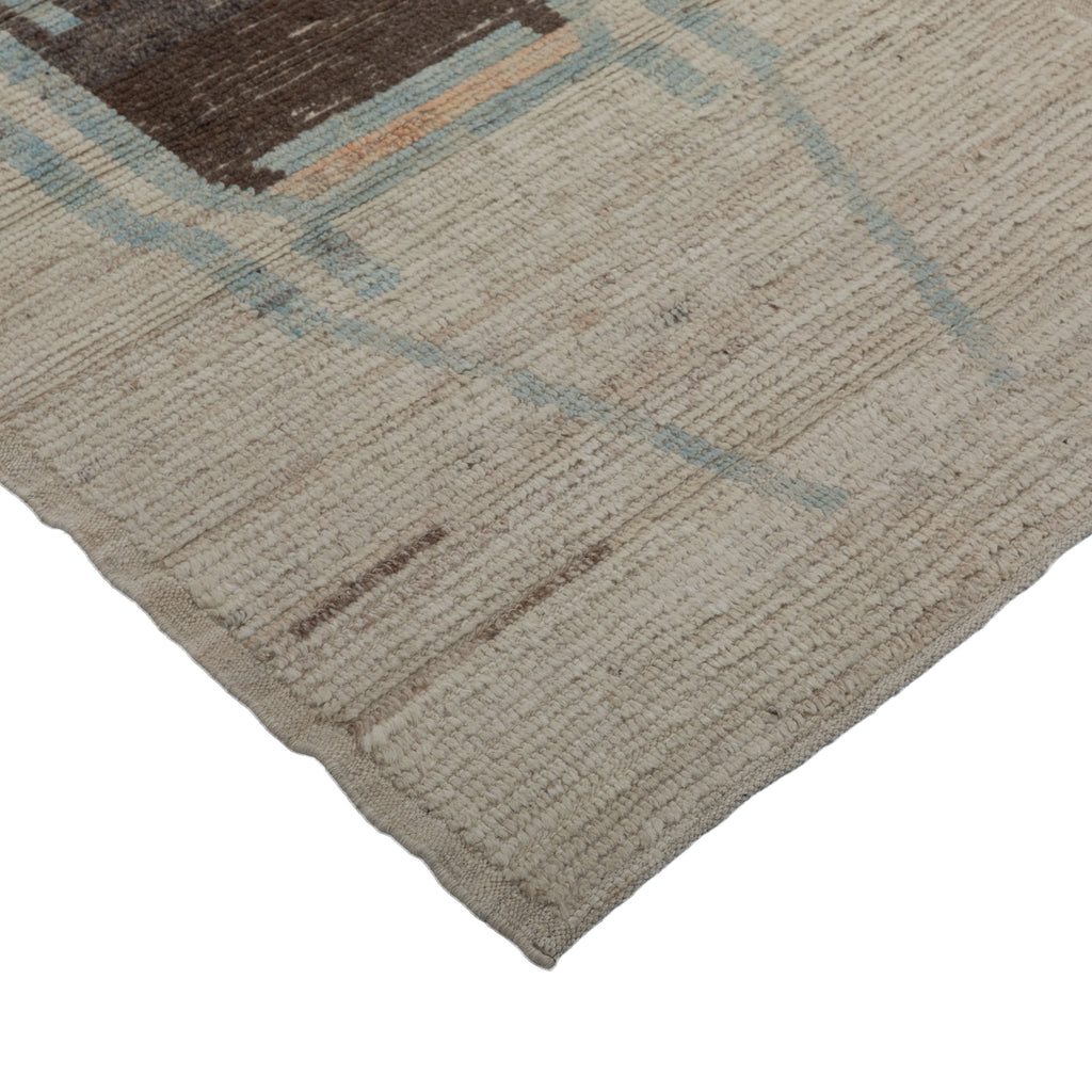 Zameen Patterned Transitional Wool Rug - 3'4" x 12'11"