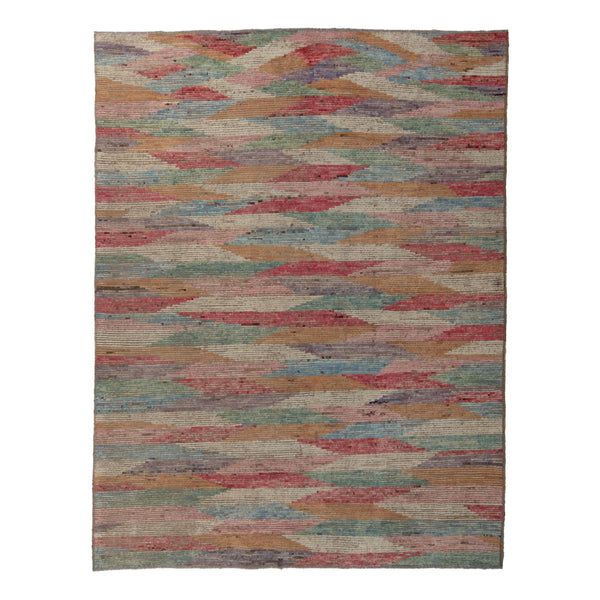 Zameen Patterned Transitional Wool Rug - 9'3" x 12'3"