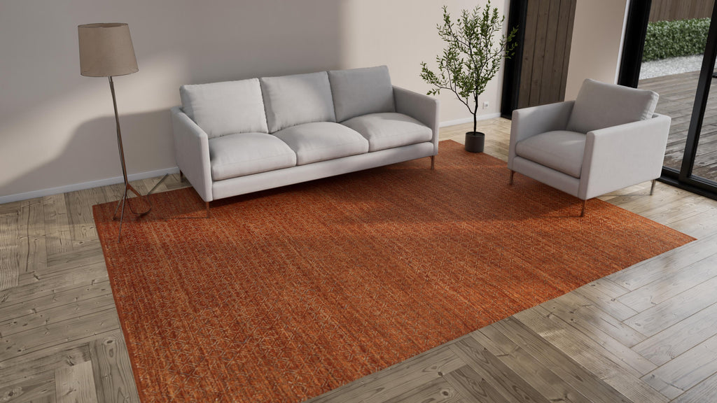 Orange Stelle Contemporary Wool Rug - 9'1" x 12'