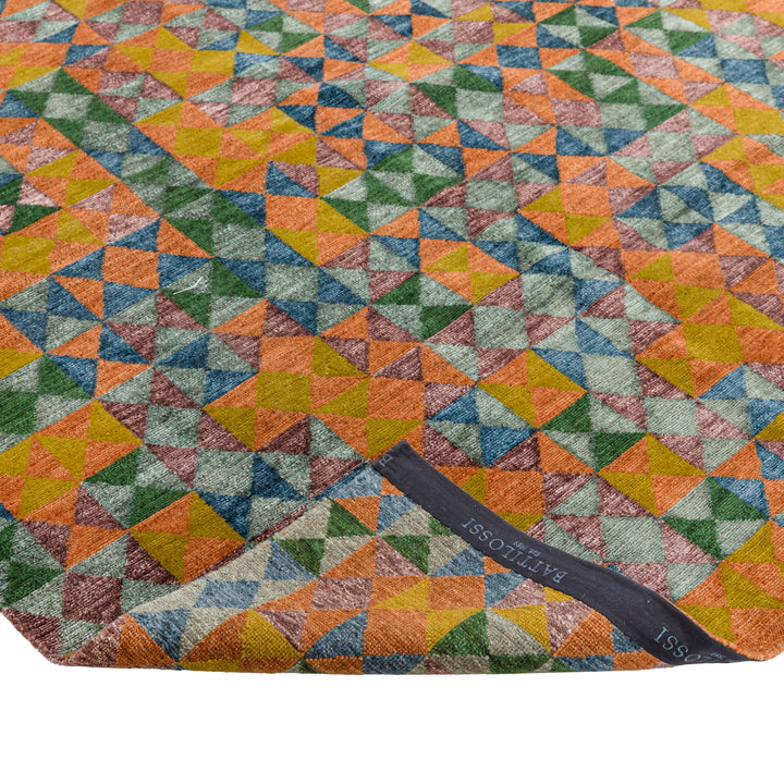 Multicolored Stelle Contemporary Tibetan Wool Silk Blend Rug - 8'11" x 12'2"