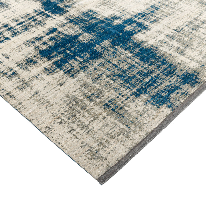 Blue & Green Stelle Distressed Contemporary Wool Rug - 9' x 12'5"