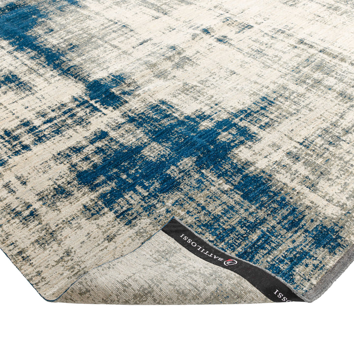 Blue & Green Stelle Distressed Contemporary Wool Rug - 9' x 12'5"