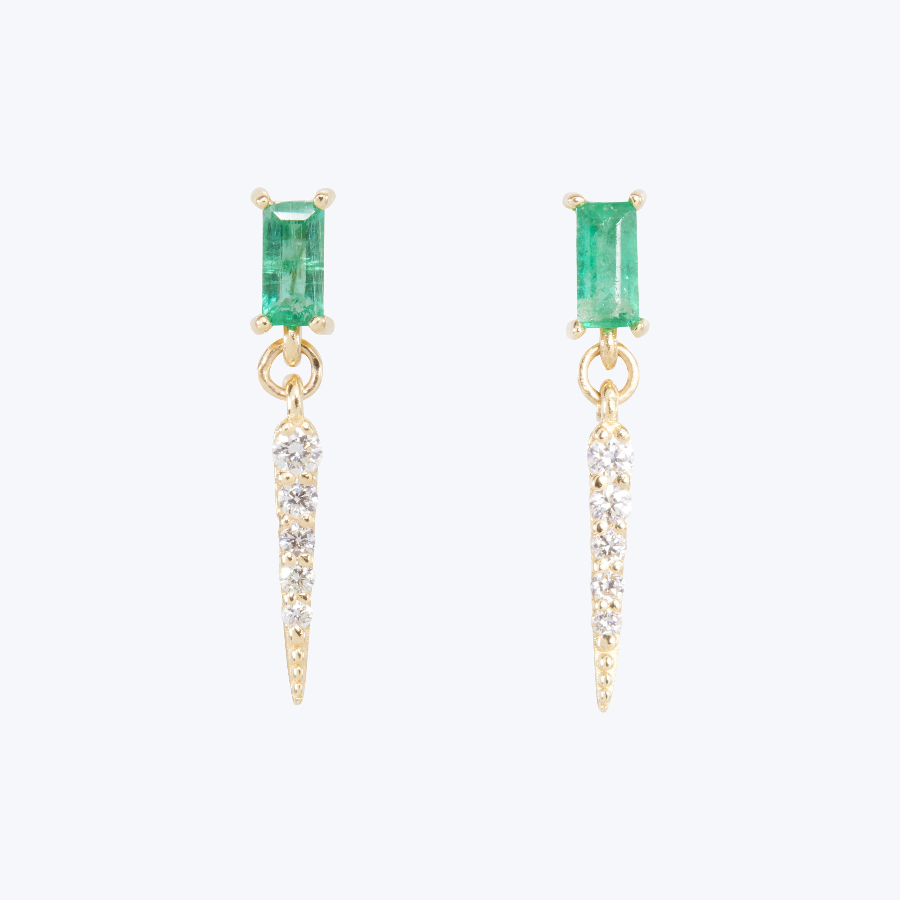 Diamond and Emerald Drop Earrings Default Title