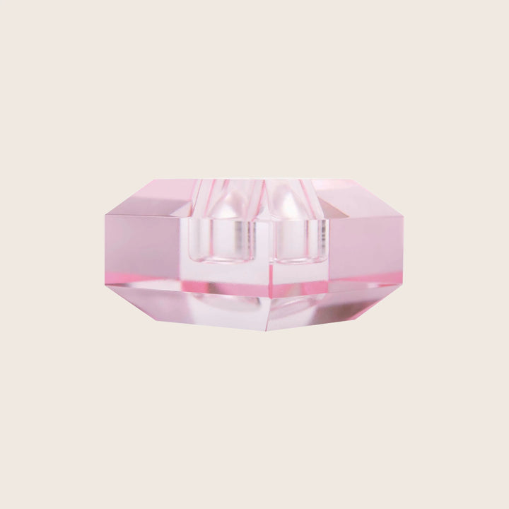 Simple Crystal Candle Holder Light Pink