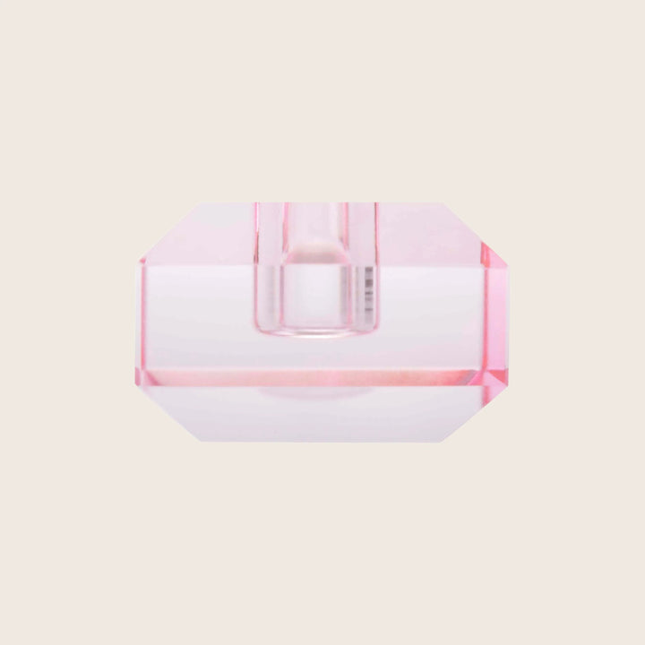 Simple Crystal Candle Holder Light Pink