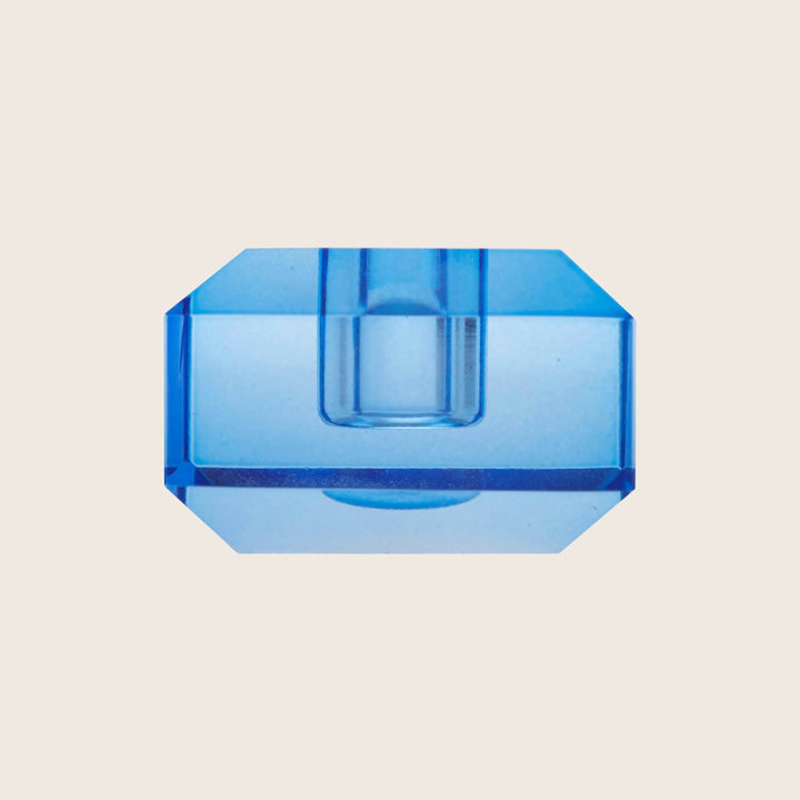 Simple Crystal Candle Holder Cobalt