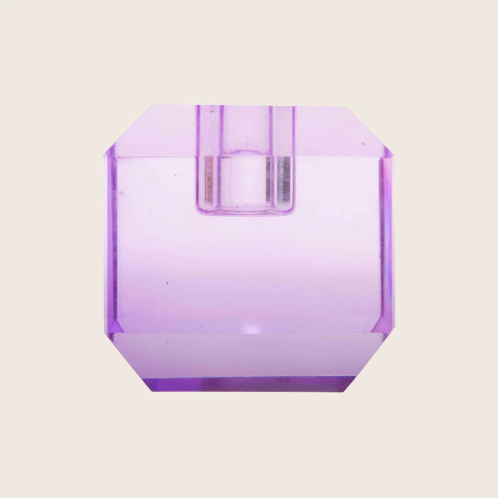 Tall Crystal Candle Holder Violet