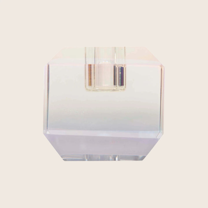 Tall Crystal Candle Holder Rainbow