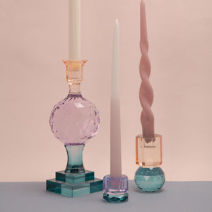Two-Tone Crystal Candle Holder Violet/Cobalt - hover