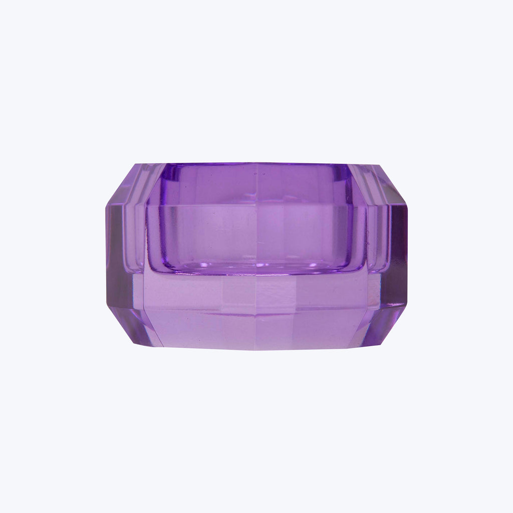 Round Crystal Candle Holder Violet