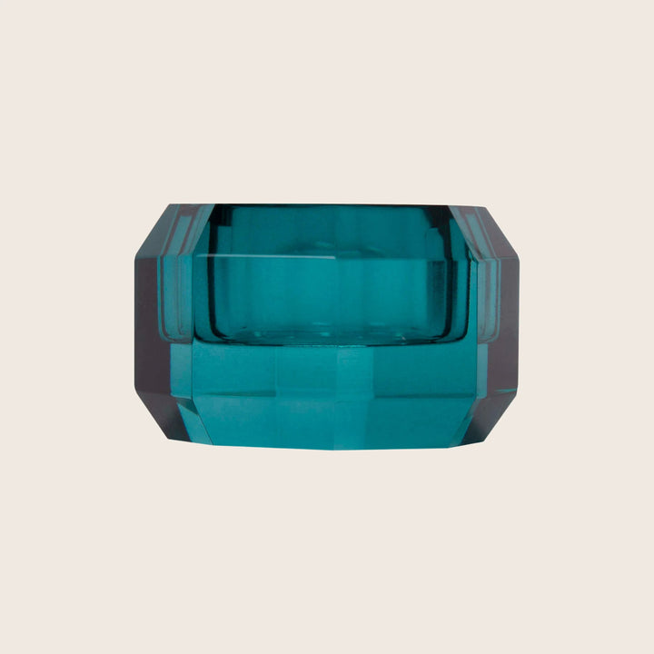 Round Crystal Candle Holder Petrol