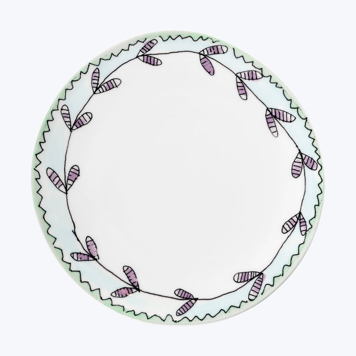 Midnight Flowers Dessert Plate Blossom Milk