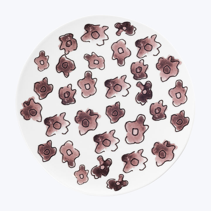 Midnight Flowers Dessert Plate Dark Viola