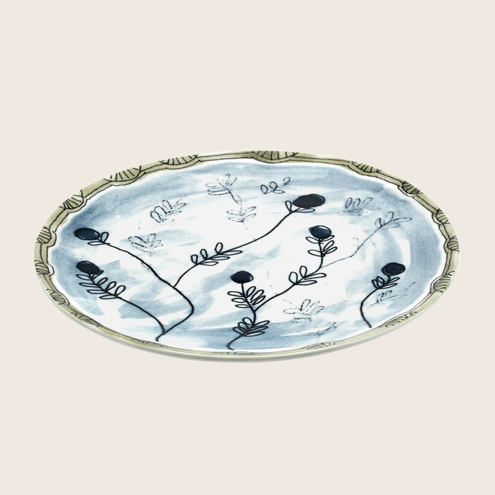 Midnight Flowers Dessert Plate Mirtillo Tea