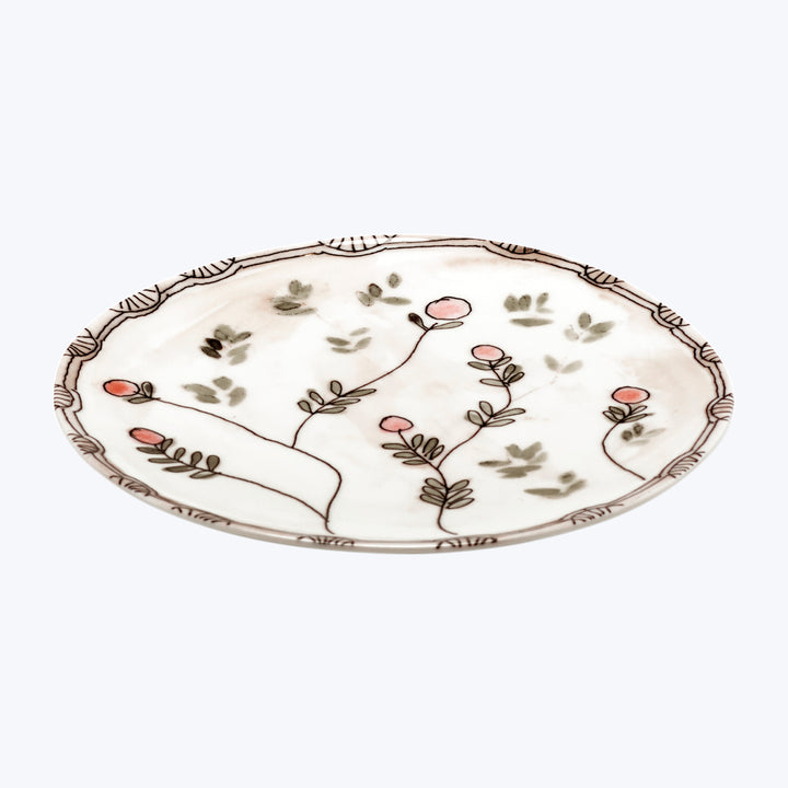 Midnight Flowers Dessert Plate Mirtillo Nude