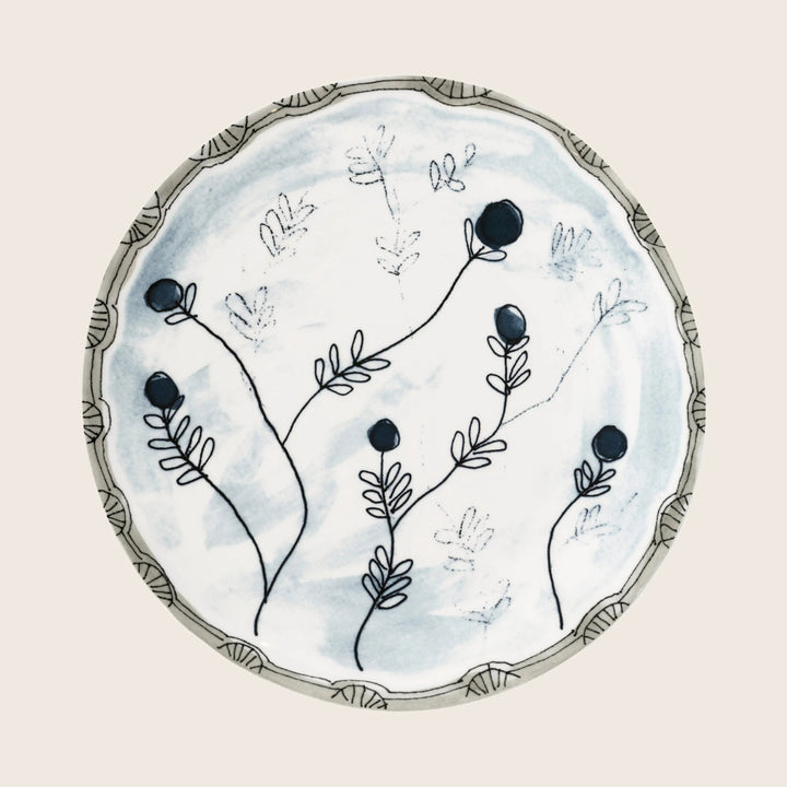 Midnight Flowers Salad Plate Mirtillo Tea