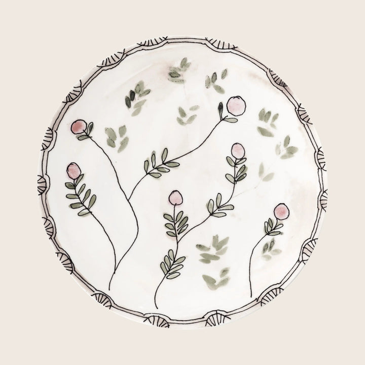 Midnight Flowers Salad Plate Mirtillo Nude