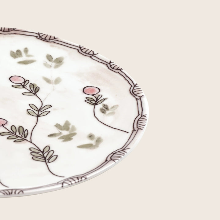 Midnight Flowers Salad Plate Mirtillo Nude