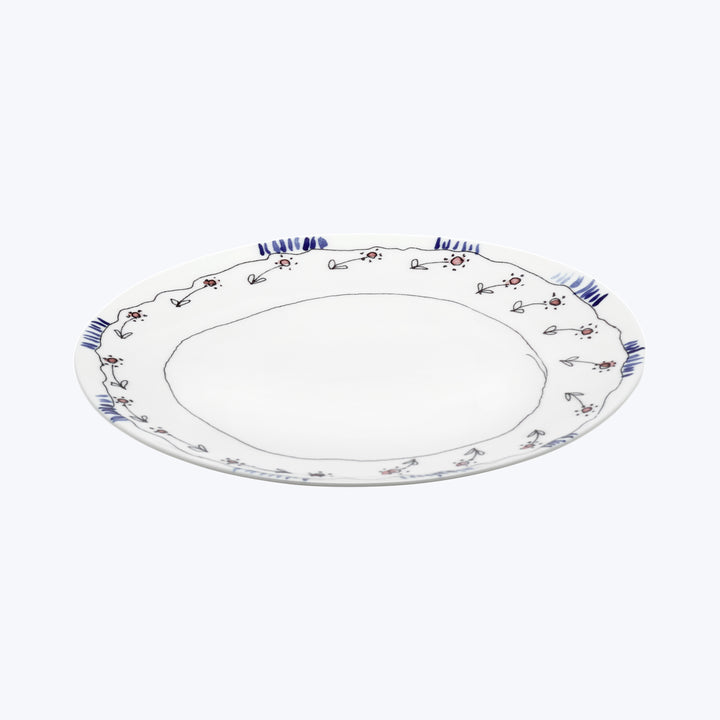 Midnight Flowers Salad Plate Anemone Milk