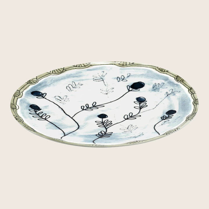 Midnight Flowers Dinner Plate Mirtillo Tea