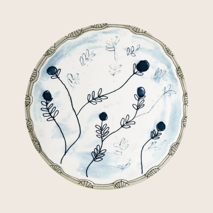 Midnight Flowers Dinner Plate Mirtillo Tea
