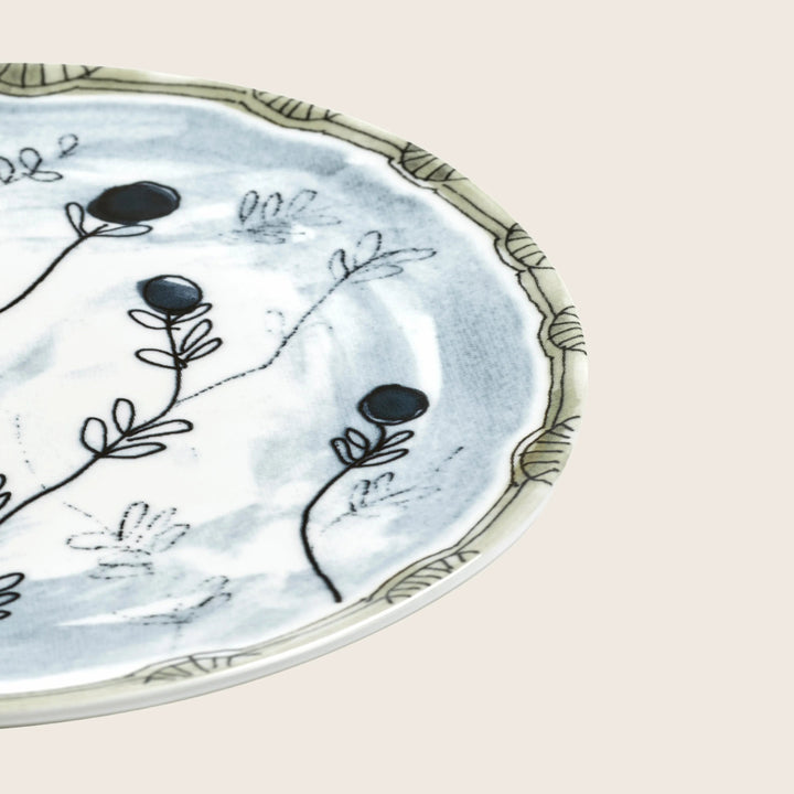 Midnight Flowers Dinner Plate Mirtillo Tea
