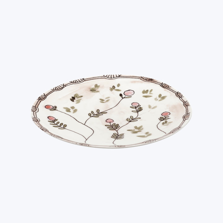 Midnight Flowers Dinner Plate Mirtillo Nude