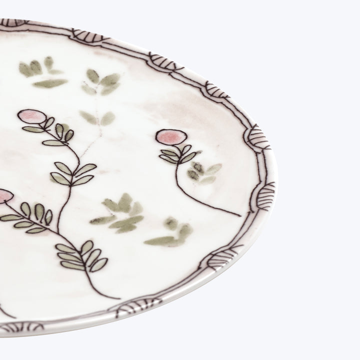 Midnight Flowers Dinner Plate Mirtillo Nude