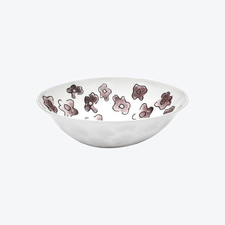 Midnight Flowers Fruit Bowl Dark Viola
