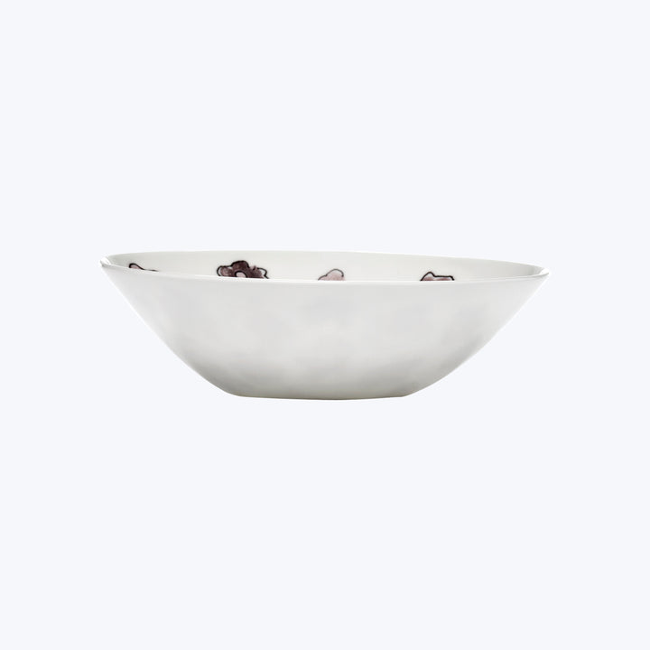 Midnight Flowers Fruit Bowl Dark Viola