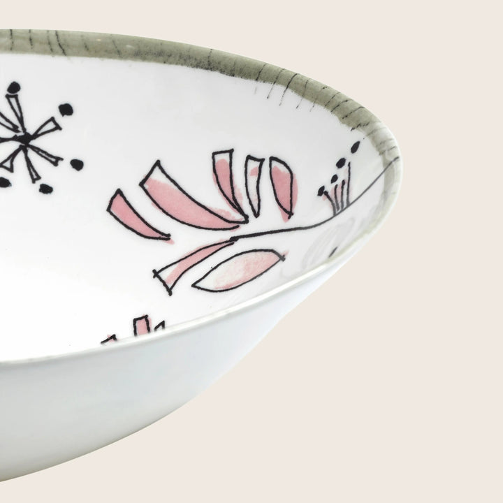 Midnight Flowers Fruit Bowl Fiore Rosa