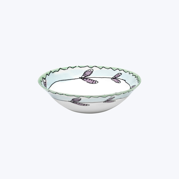 Midnight Flowers Low Soup Bowl Blossom Milk