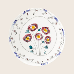 Midnight Flowers Small Round Serving Plate - hover