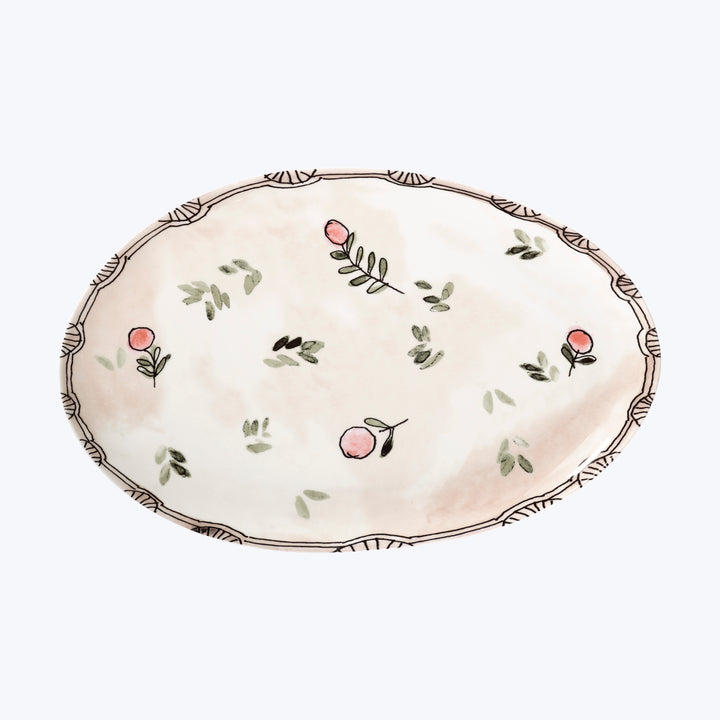 Midnight Flowers Small Oval Serving Plate