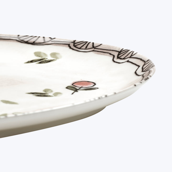 Midnight Flowers Small Oval Serving Plate