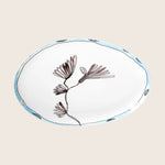 Midnight Flowers Large Oval Serving Plate Camelia Aubergine