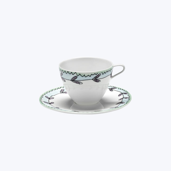 Midnight Flowers Coffee Cup + Saucer Blossom Milk