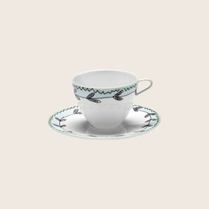 Midnight Flowers Coffee Cup + Saucer Blossom Milk