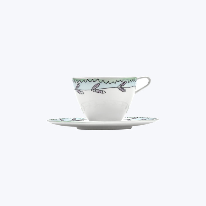 Midnight Flowers Coffee Cup + Saucer Blossom Milk