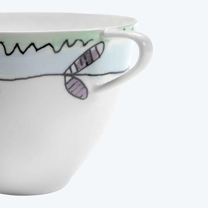 Midnight Flowers Cappuccino Cup Blossom Milk