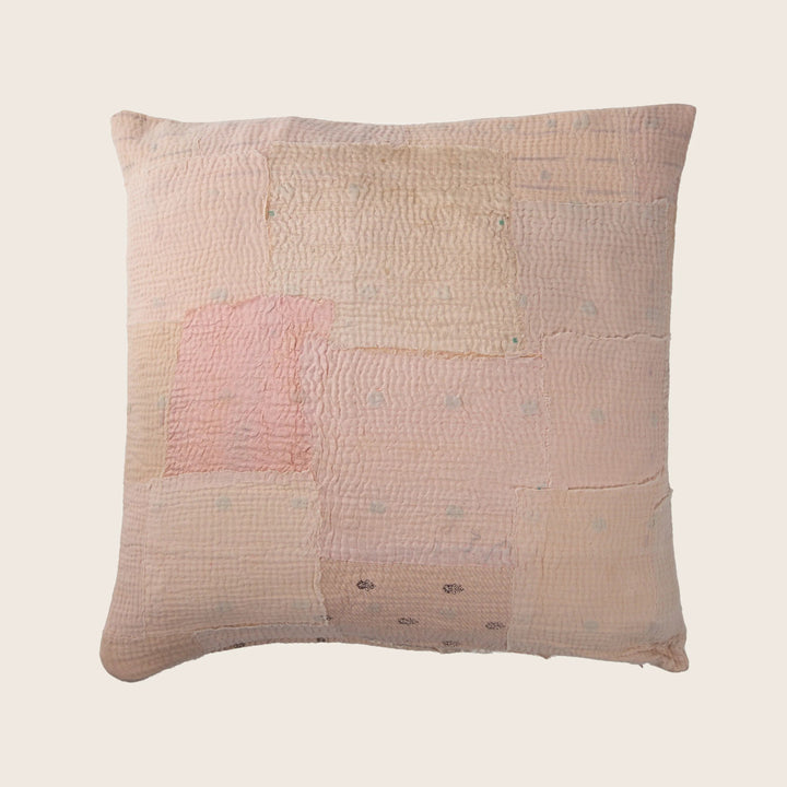 Dusty Pink Mosaic Fray Pillow