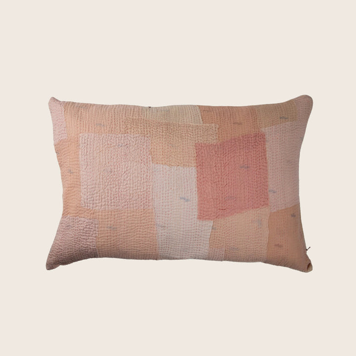 Dusty Pink Mosaic Fray Pillow