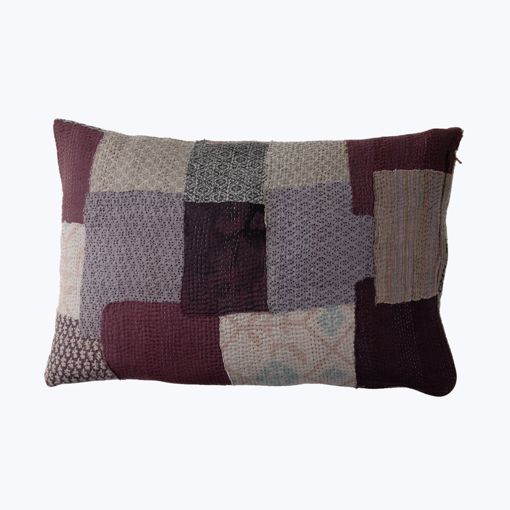 Chocolate Ombre Patch Pillow