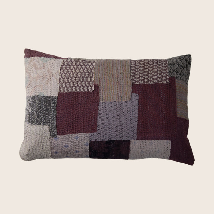 Chocolate Ombre Patch Pillow