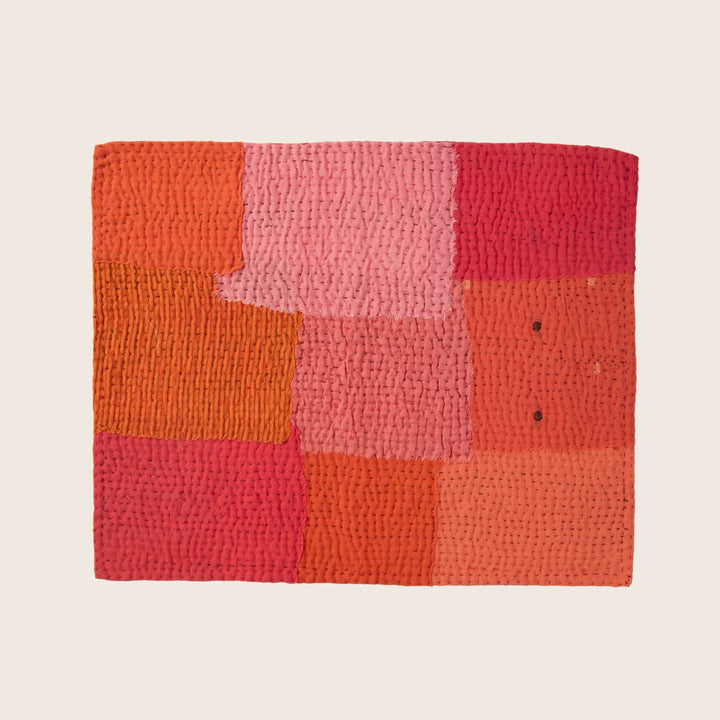 Coral Mosaic Fray Handmade Placemat