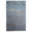 Blue and Purple Geometric Alchemy Silk Rug - 5'10" x 9'1"