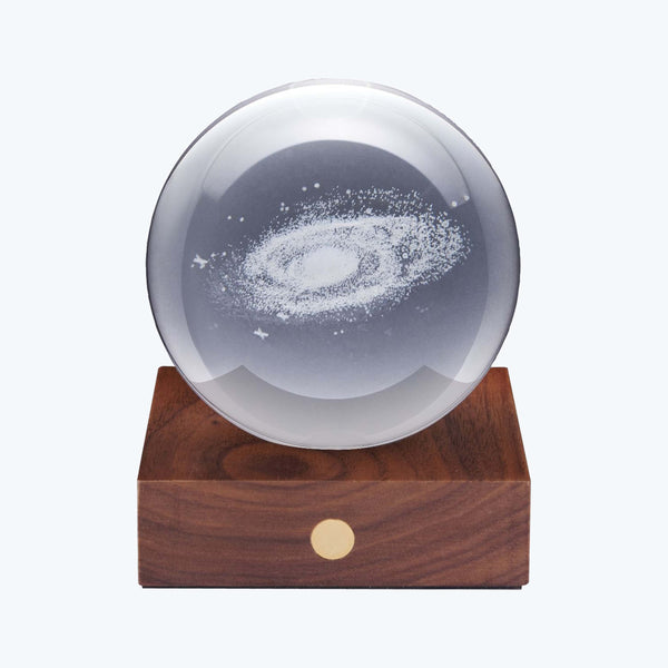 Amber Crystal Galaxy Light Walnut / Wood + Crystal Glass