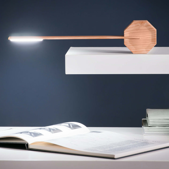 Octagon One Desk Light, Maple Maple / Aluminium, PLA + Screen Print