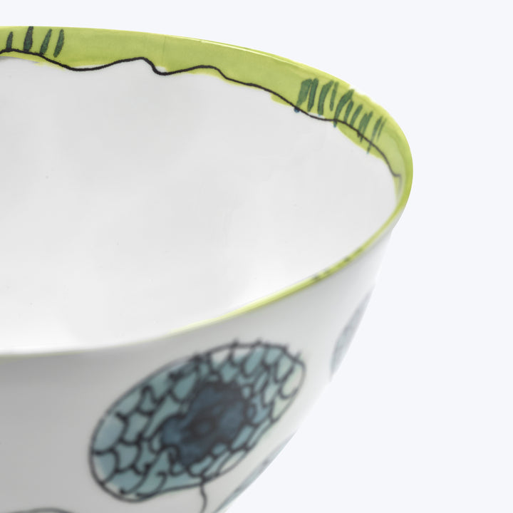 Midnight Flowers Soup Bowl Anemone Vaniglia